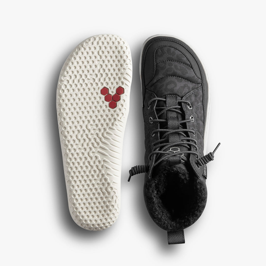 GOBI HIBER WOMENS BLACK LEOPARD - Vivobarefoot
