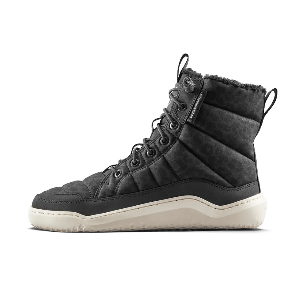 GOBI HIBER WOMENS BLACK LEOPARD - Vivobarefoot