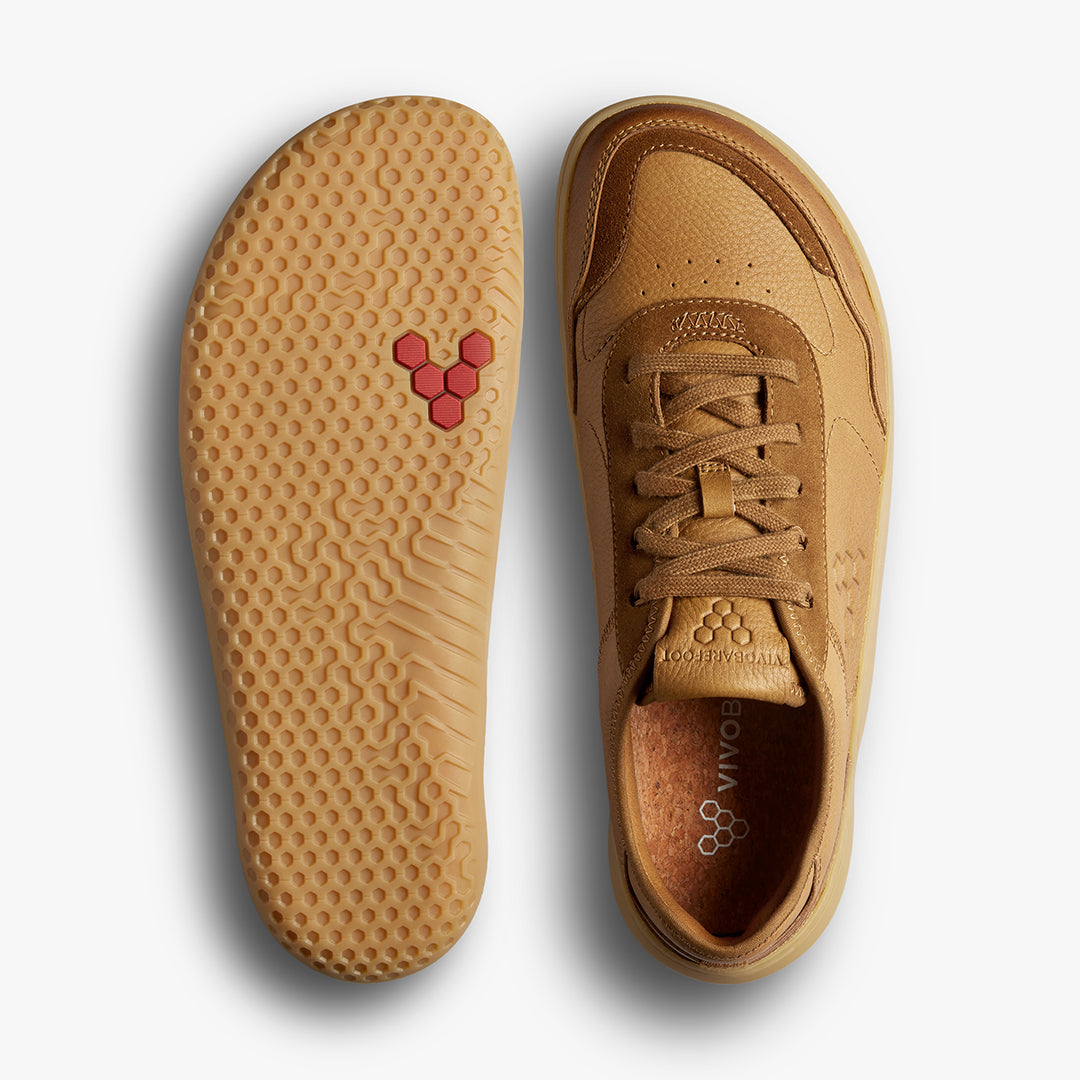 GOBI SNEAKER LEATHER MENS TAN - Vivobarefoot