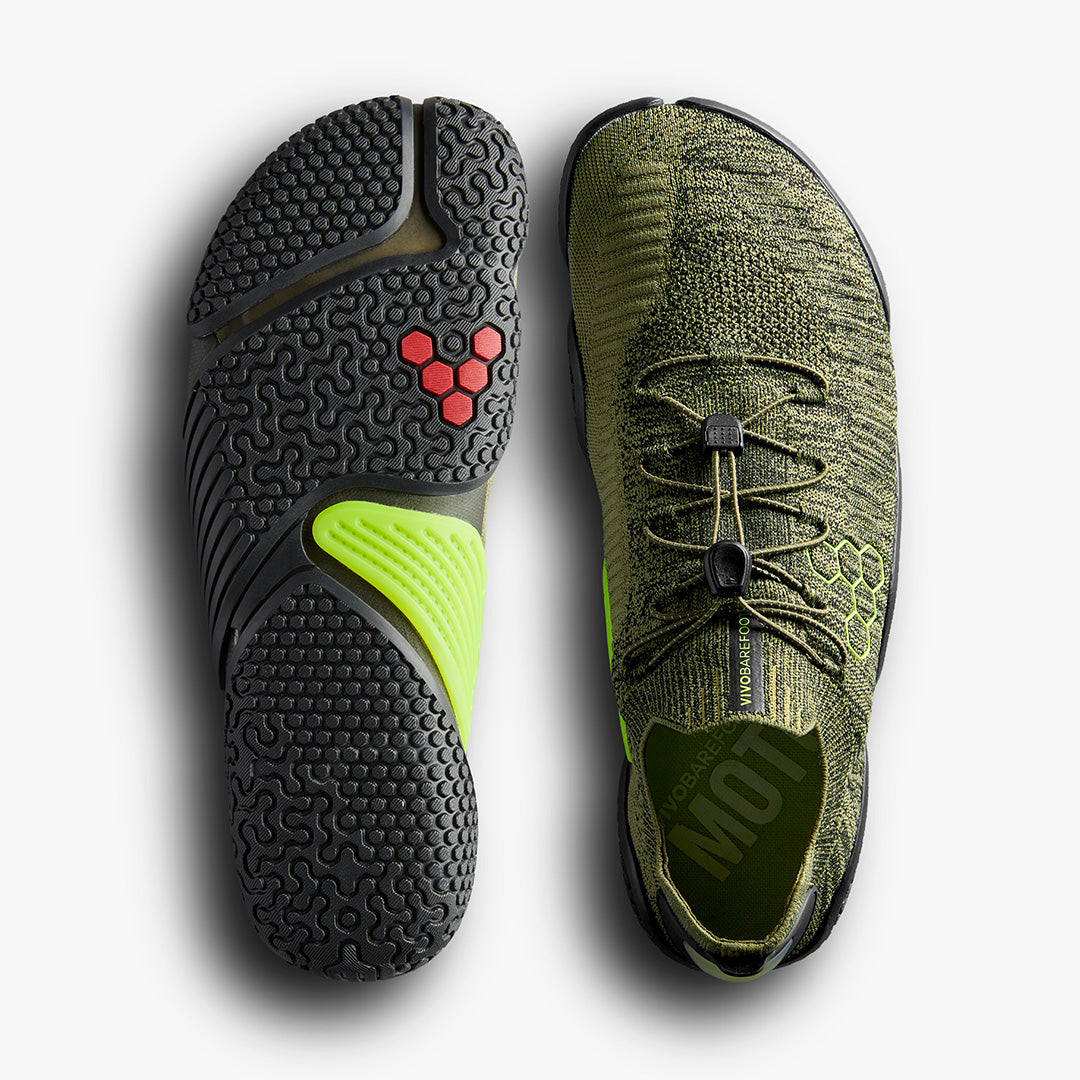 MOTUS FLEX WOMENS FOREST GREEN/ACID LIME - Vivobarefoot