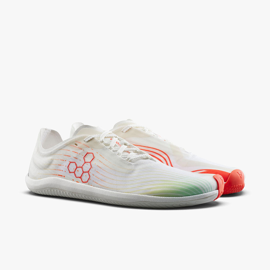 PRIMUS FLOW WOMENS BRIGHT WHITE/ NEON ORANGE - Vivobarefoot