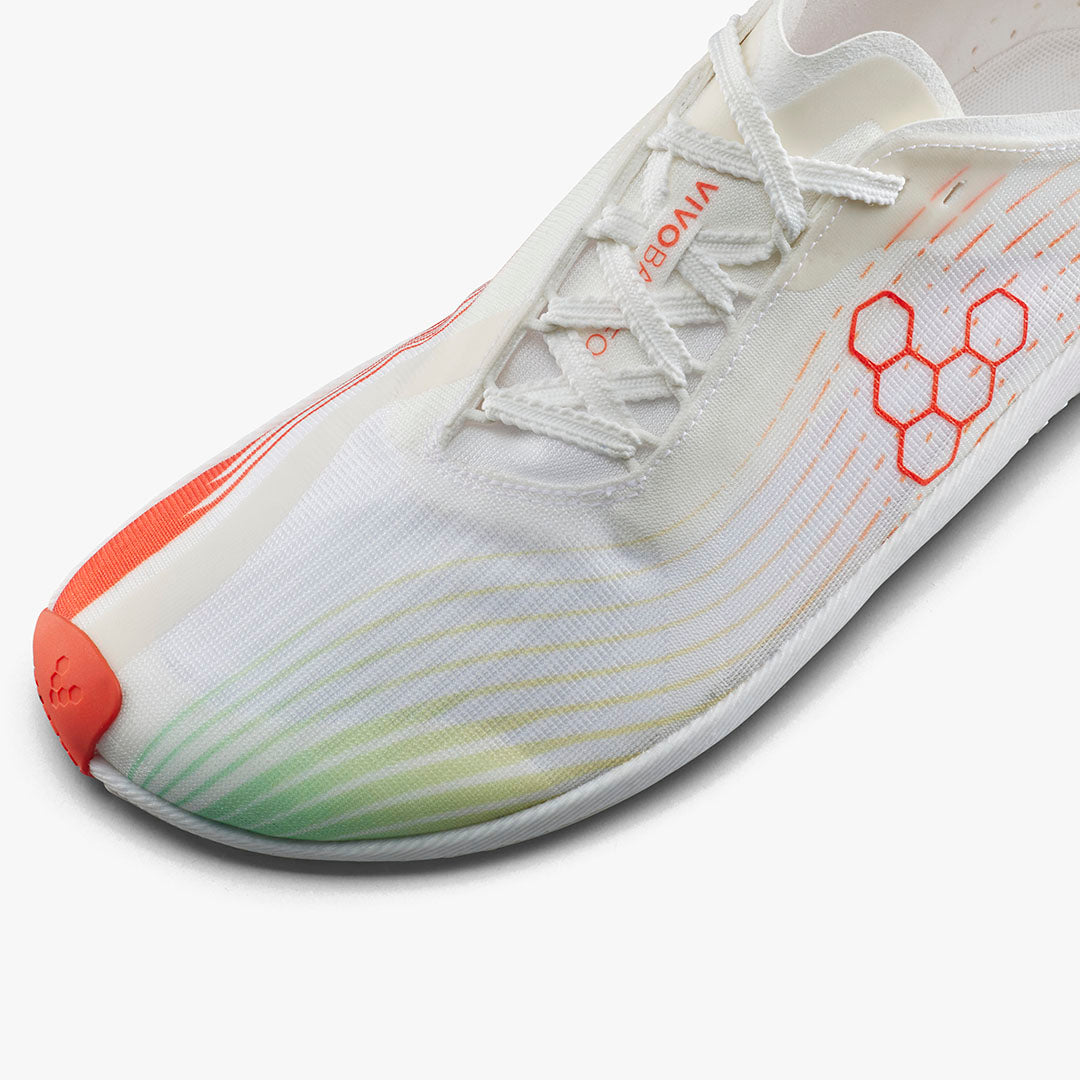 PRIMUS FLOW WOMENS BRIGHT WHITE/ NEON ORANGE - Vivobarefoot