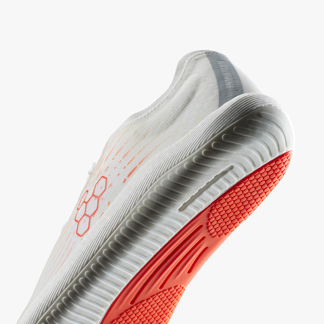 PRIMUS FLOW WOMENS BRIGHT WHITE/ NEON ORANGE - Vivobarefoot