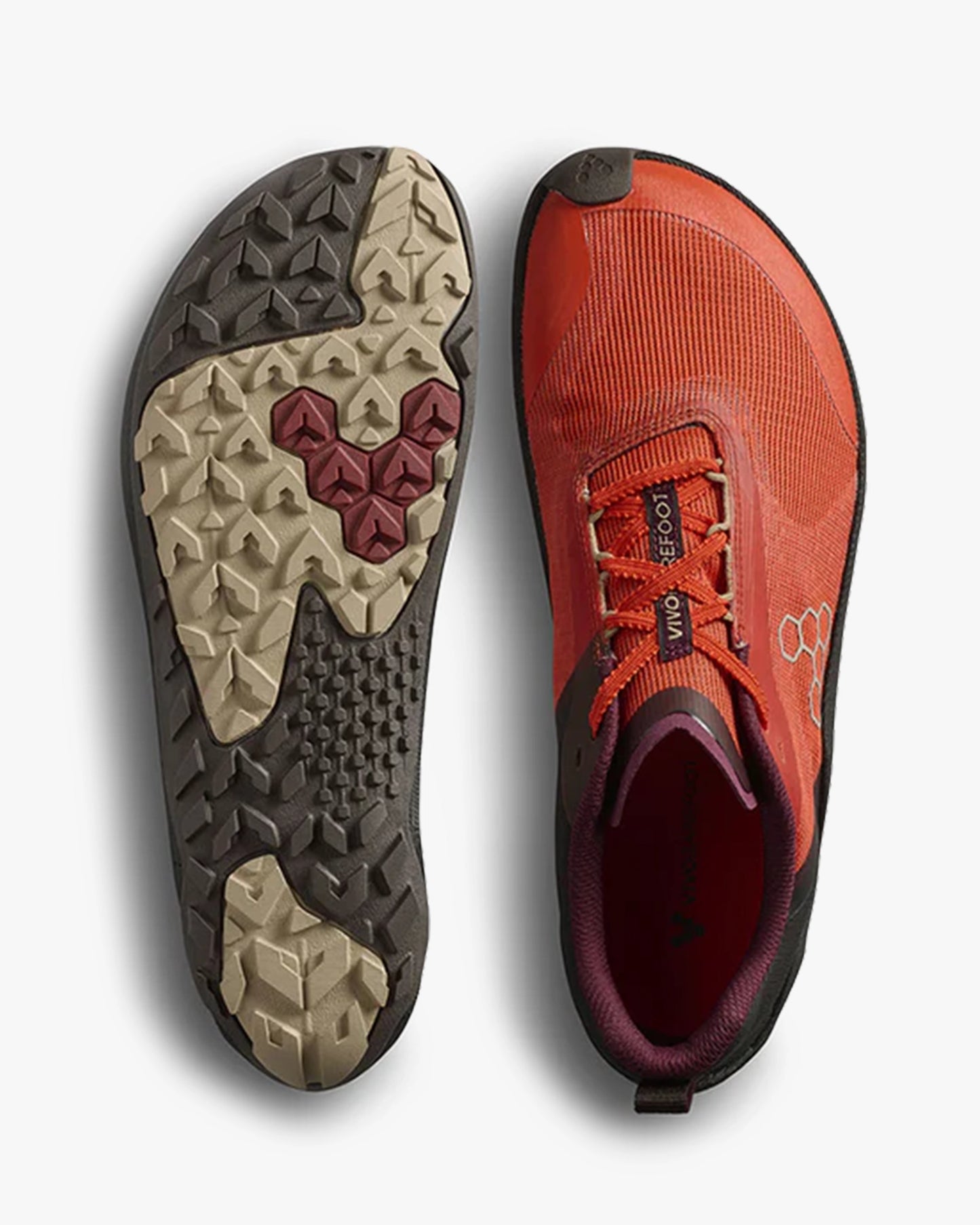 PRIMUS TRAIL KNIT FG MENS OBSIDIAN/CHERRY TOMATO - Vivobarefoot