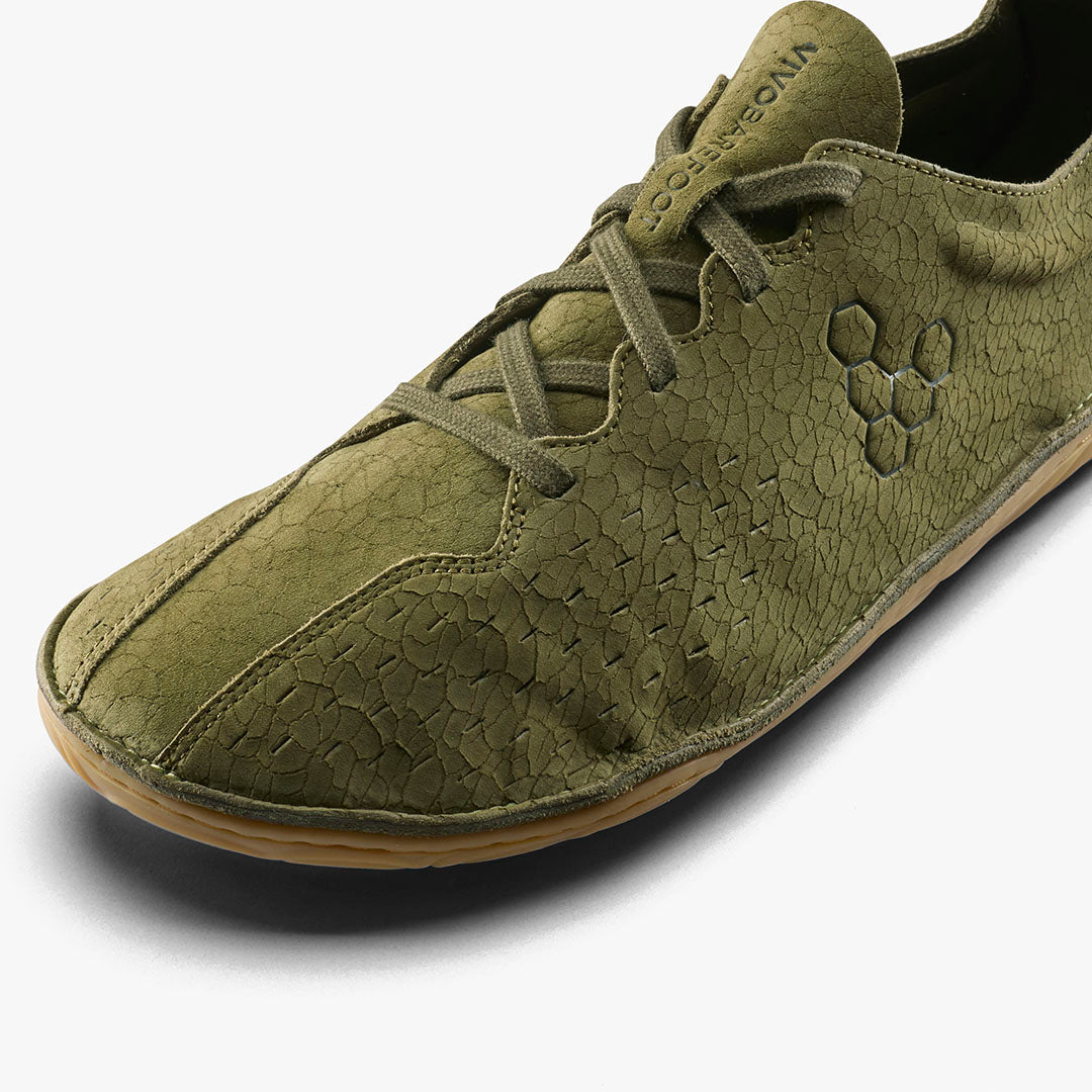 SENSUS MENS DARK OLIVE CRACKED LEATHER - Vivobarefoot