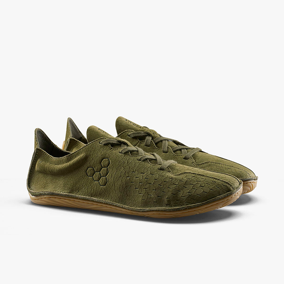 SENSUS MENS DARK OLIVE CRACKED LEATHER - Vivobarefoot