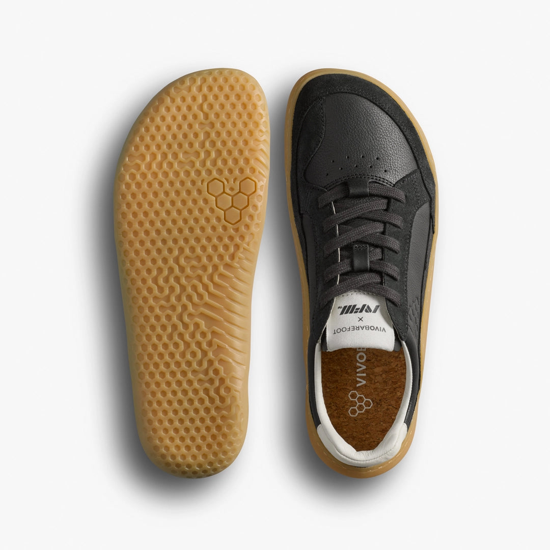 GOBI II SNEAKER LEATHER MENS OBSIDIAN - Vivobarefoot