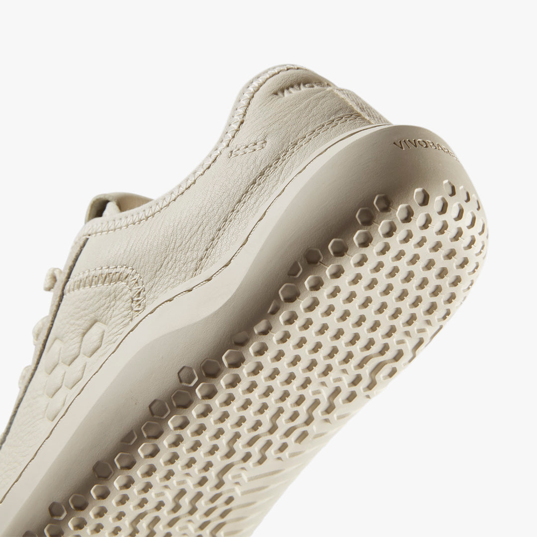 GOBI SNEAKER LEATHER WOMENS LIMESTONE - Vivobarefoot