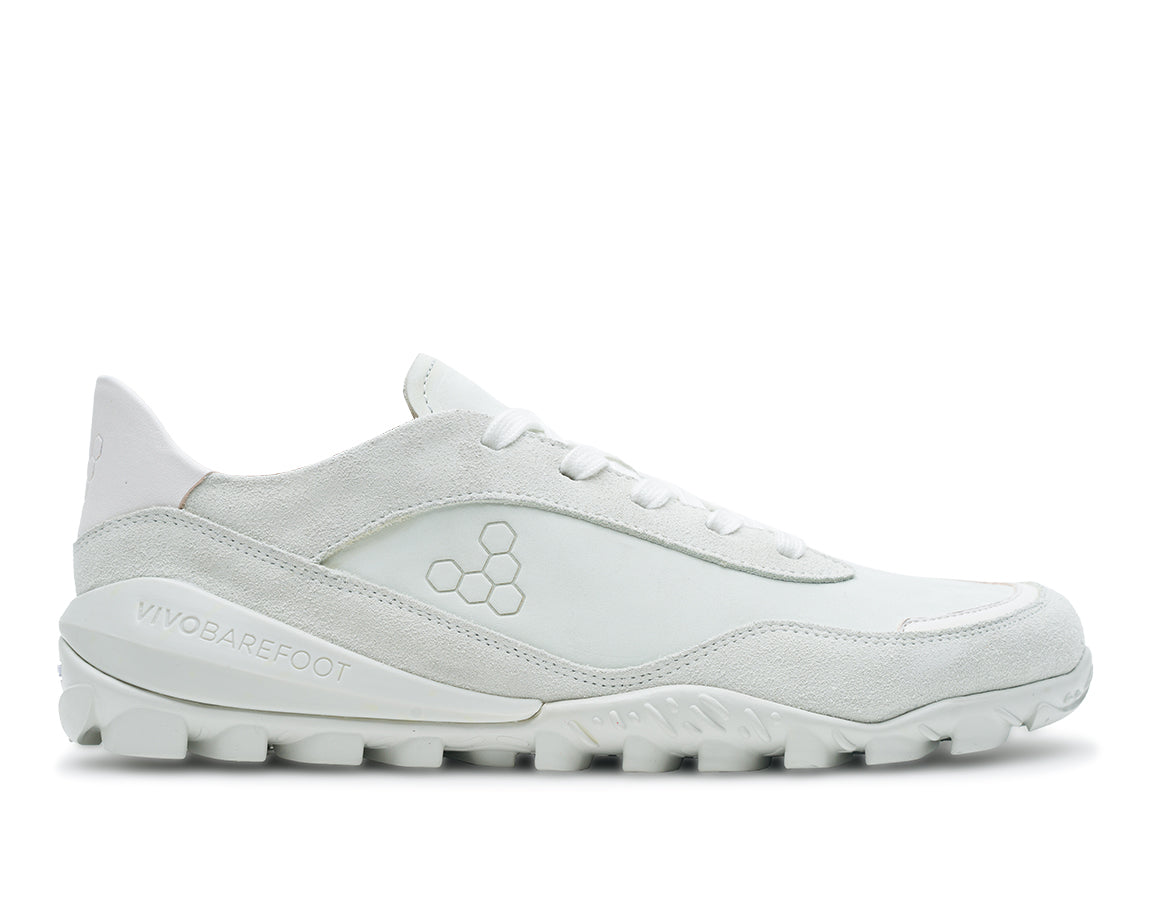 NOVUS WOMENS TRAINER SHOES WHITE LEATHER - Vivobarefoot