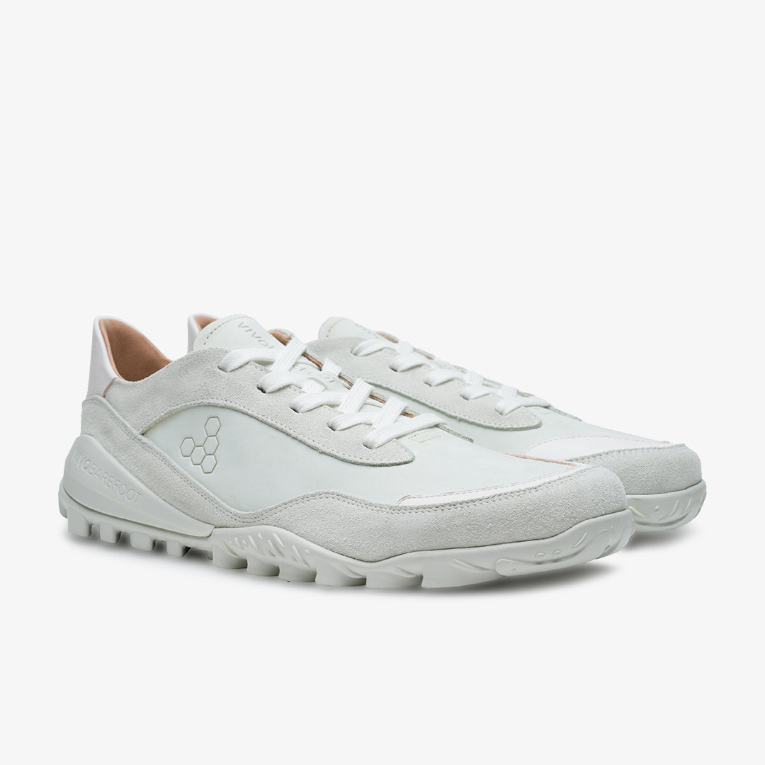 NOVUS WOMENS TRAINER SHOES WHITE LEATHER - Vivobarefoot
