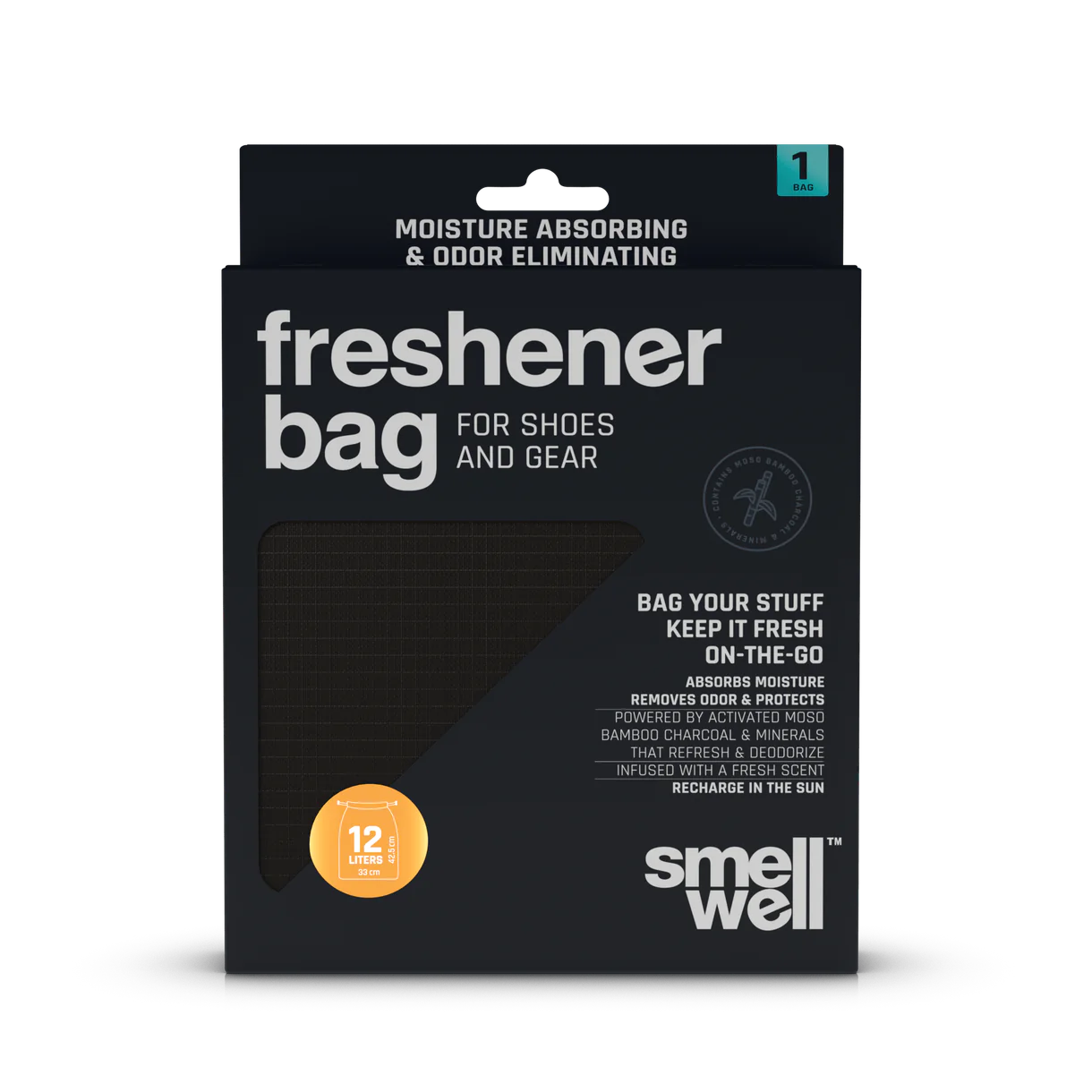 SMELLWELL FRESHENER BAG SOLID BLACK - Vivobarefoot