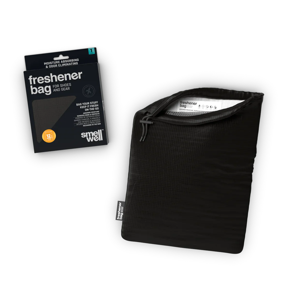 SMELLWELL FRESHENER BAG SOLID BLACK - Vivobarefoot