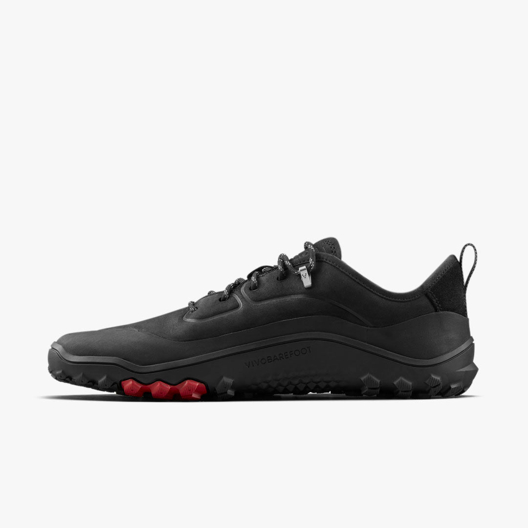 TRACKER LEATHER LOW MENS OBSIDIAN - Vivobarefoot