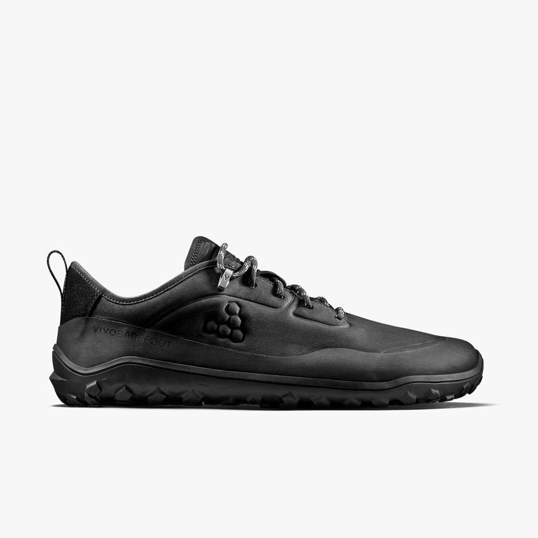 TRACKER LEATHER LOW MENS OBSIDIAN - Vivobarefoot
