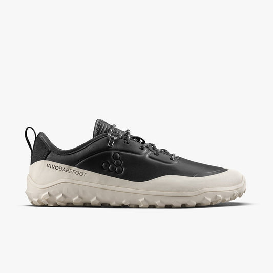 TRACKER LEATHER AT LOW MENS OBSIDIAN WHITE - Vivobarefoot
